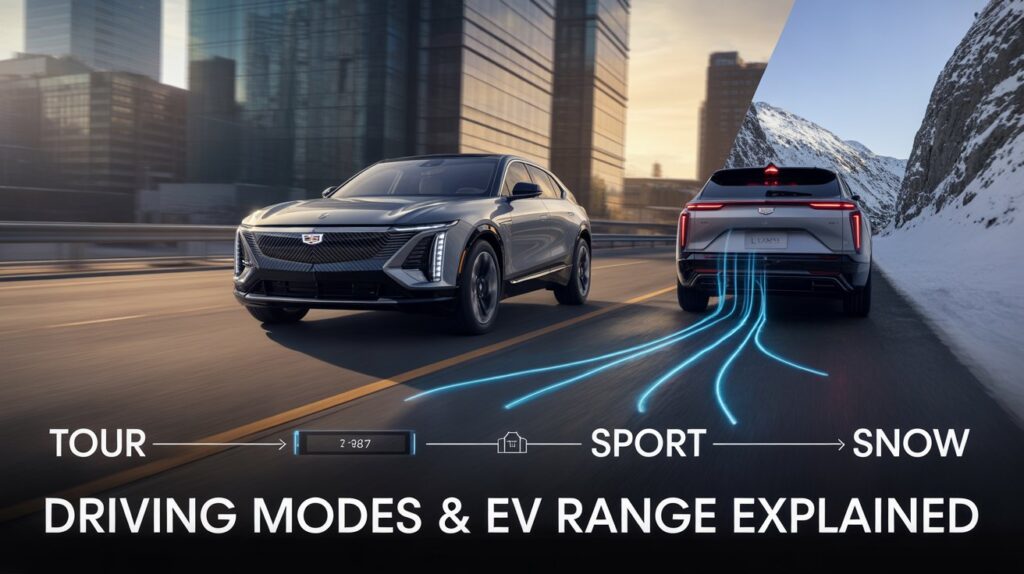 Do the Driving Modes in Cadillac Lyriq Offer Different Ranges or Battery Usages?